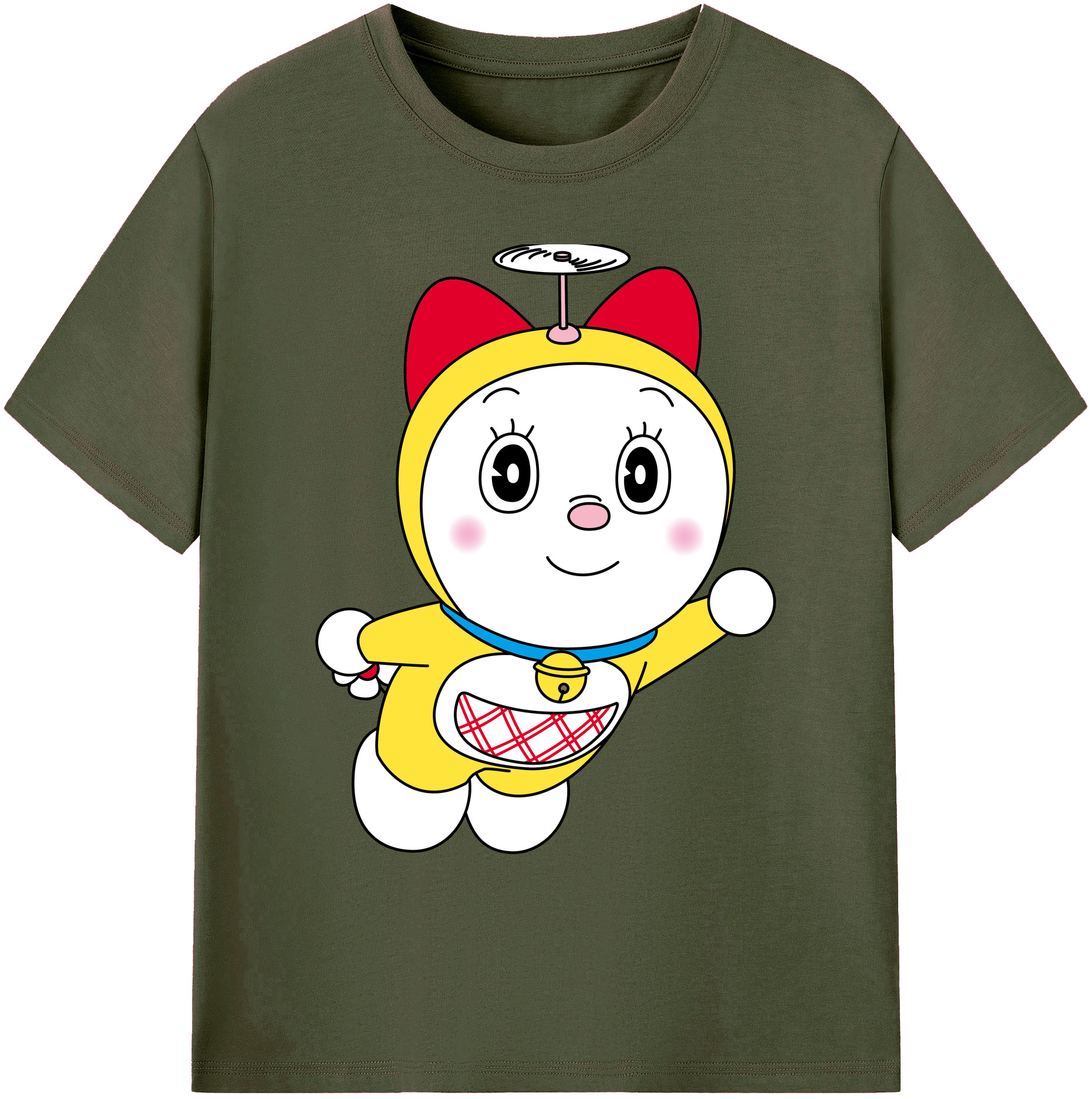 （画像用） ドラえもん ドラミ Doraemon Dorami 綿100％ メンズ半袖Tシャツ｜肌触りやわらか＆通気性